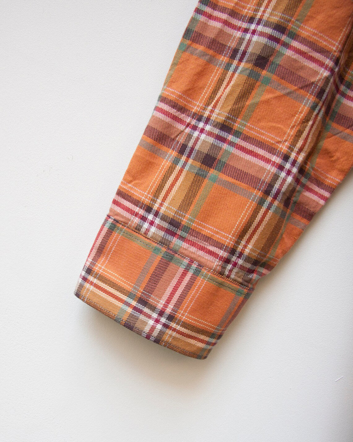 Orange Colored Cotton Checkered Shirt