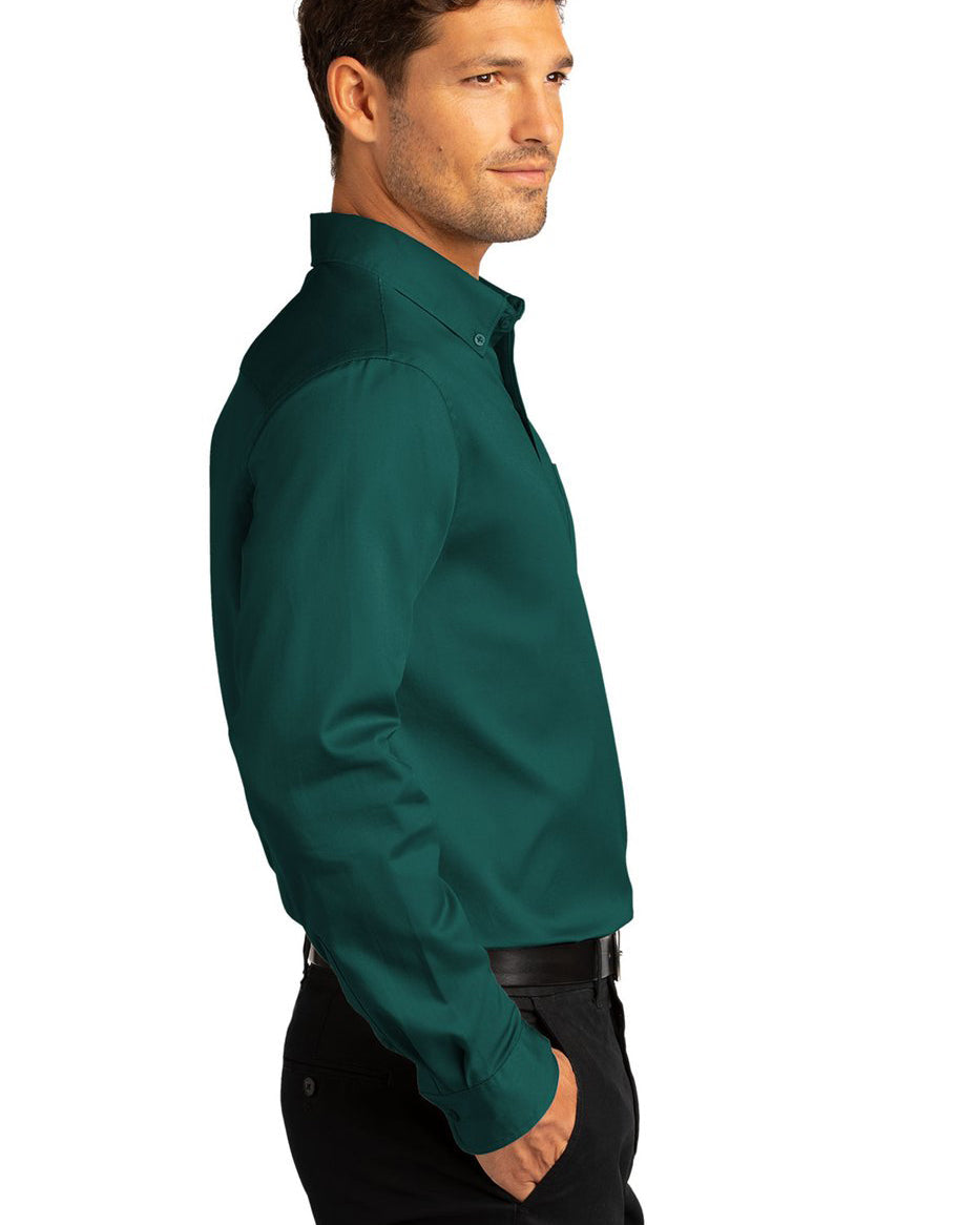 Formal Dark Green Colored Cotton Shirt