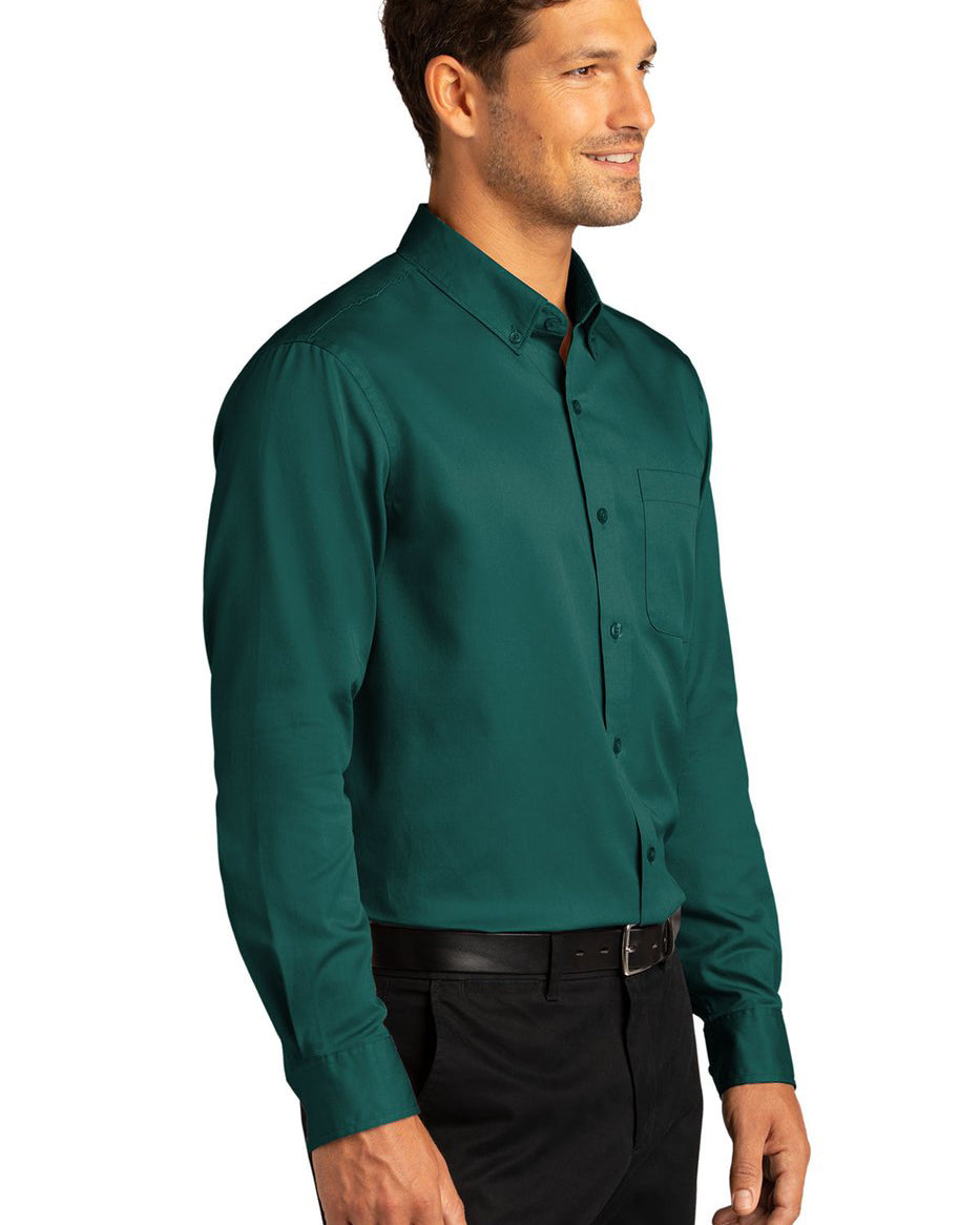 Formal Dark Green Colored Cotton Shirt