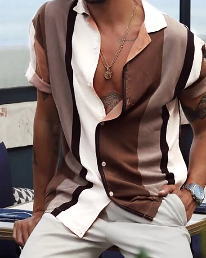 Brown Colored Rayon Half Sleeve Shirt